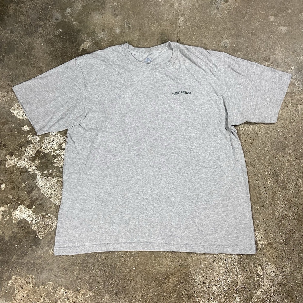 Tommy Bahama T-Shirt Size XXL Gray Doubles Cocktail Graphic Outdoor Beach